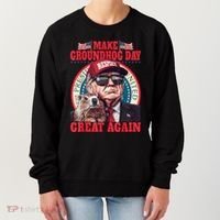 Funny Cool Trump Groundhog Make Groundhog Day Great Again Women's Sweatshirt thumb 0