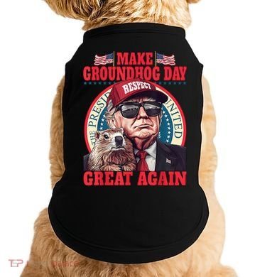 Funny Cool Trump Groundhog Make Groundhog Day Great Again Doggie Tank