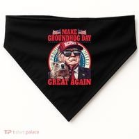 Funny Cool Trump Groundhog Make Groundhog Day Great Again USA-Made Doggie Bandana thumb 0