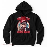 Funny Cool Trump Groundhog Make Groundhog Day Great Again Hoodie thumb 0