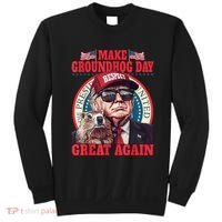 Funny Cool Trump Groundhog Make Groundhog Day Great Again Sweatshirt thumb 0