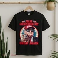 Funny Cool Trump Groundhog Make Groundhog Day Great Again T-Shirt thumb 2