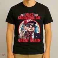 Funny Cool Trump Groundhog Make Groundhog Day Great Again T-Shirt thumb 3
