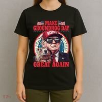 Funny Cool Trump Groundhog Make Groundhog Day Great Again T-Shirt thumb 4