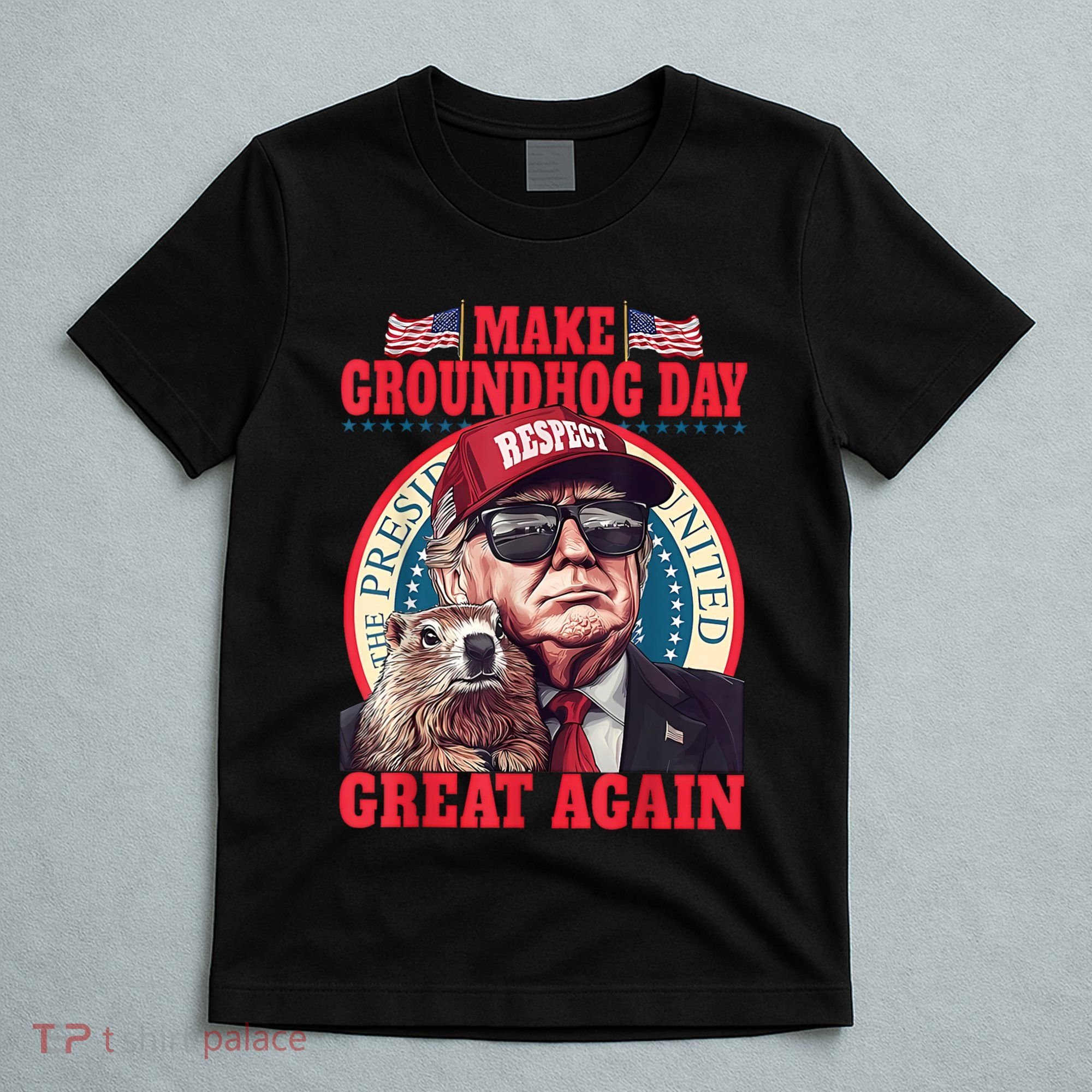 Funny Cool Trump Groundhog Make Groundhog Day Great Again T-Shirt