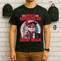 Funny Cool Trump Groundhog Make Groundhog Day Great Again T-Shirt thumb 6