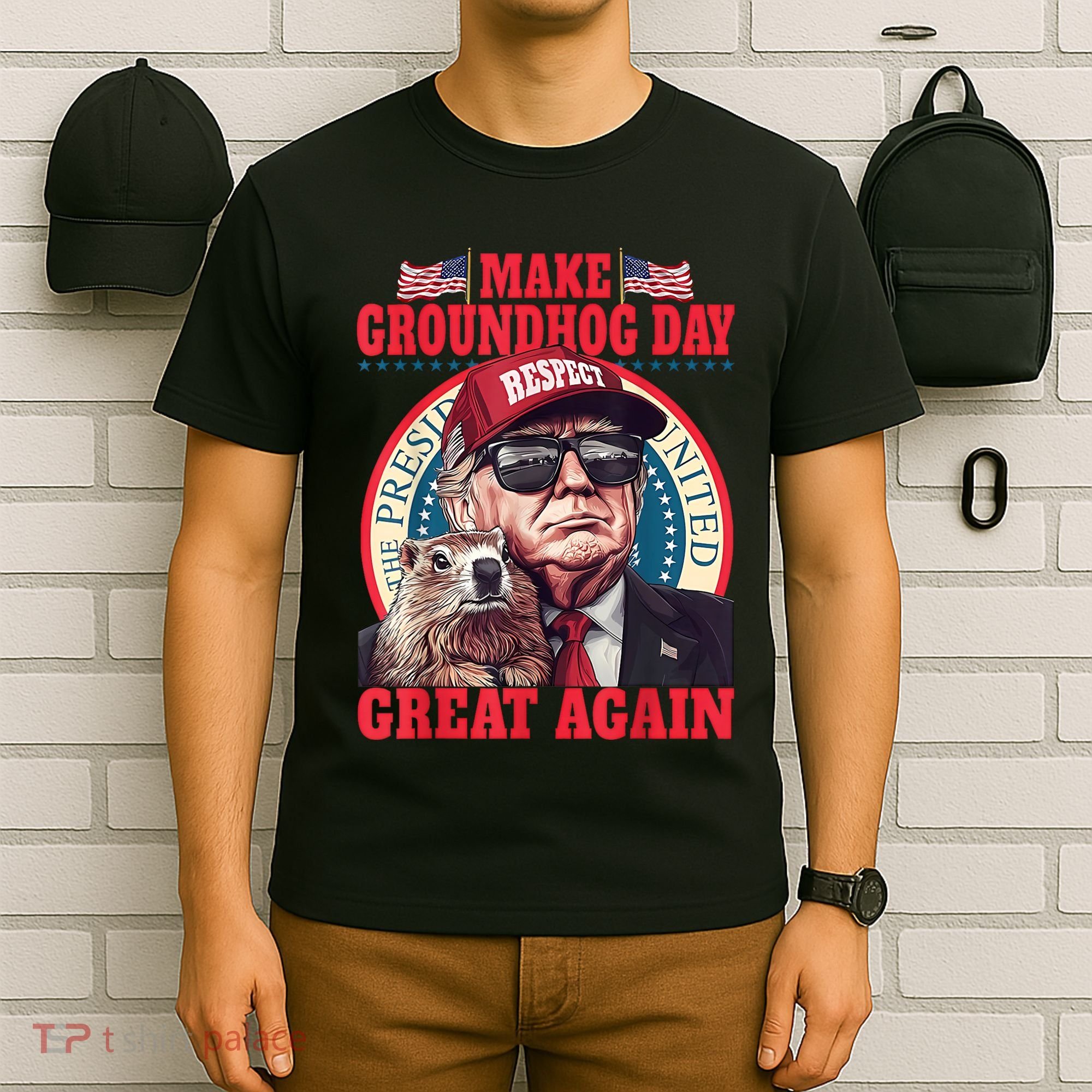 Funny Cool Trump Groundhog Make Groundhog Day Great Again T-Shirt