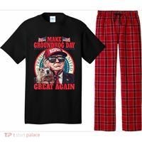 Funny Cool Trump Groundhog Make Groundhog Day Great Again Pajama Set thumb 0