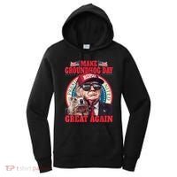 Funny Cool Trump Groundhog Make Groundhog Day Great Again Women's Hoodie thumb 0