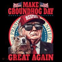 Funny Cool Trump Groundhog Make Groundhog Day Great Again Women's Hoodie thumb 2