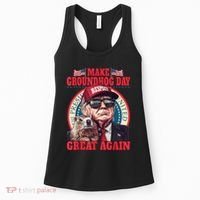Funny Cool Trump Groundhog Make Groundhog Day Great Again Women's Tank Top thumb 0