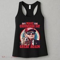 Funny Cool Trump Groundhog Make Groundhog Day Great Again Women's Tank Top thumb 3