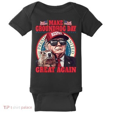 Funny Cool Trump Groundhog Make Groundhog Day Great Again Baby Bodysuit
