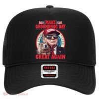 Funny Cool Trump Groundhog Make Groundhog Day Great Again Hat thumb 0