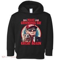 Funny Cool Trump Groundhog Make Groundhog Day Great Again Toddler Hoodie thumb 0