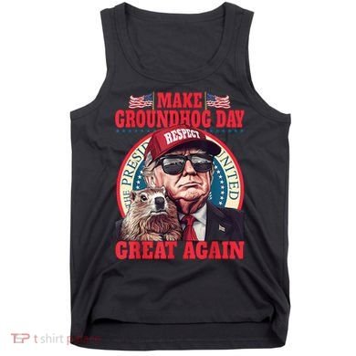 Funny Cool Trump Groundhog Make Groundhog Day Great Again Tank Top