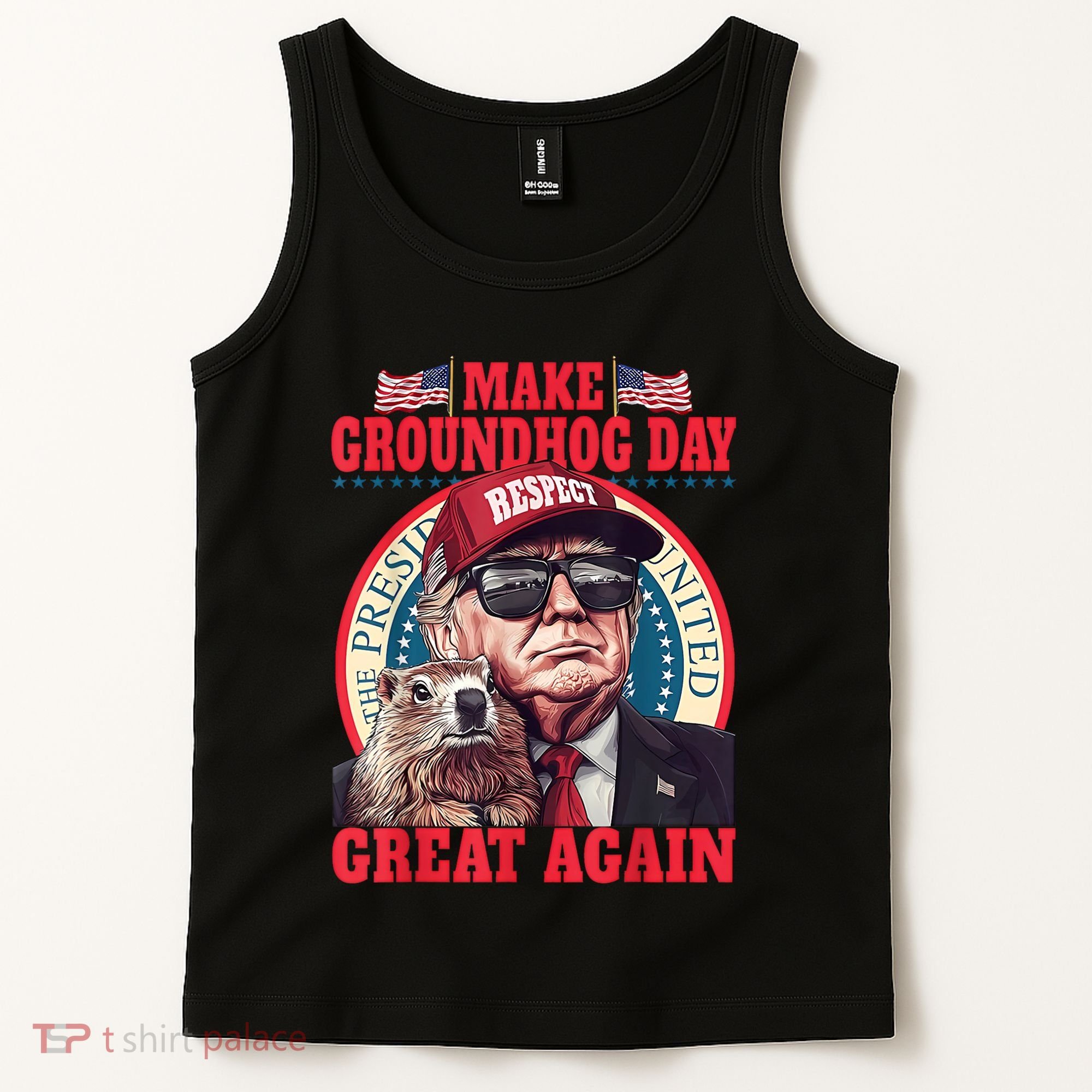 Funny Cool Trump Groundhog Make Groundhog Day Great Again Tank Top