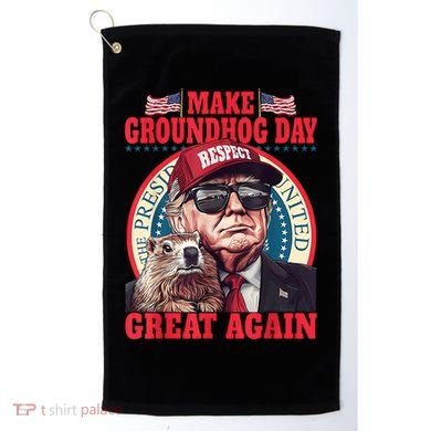 Funny Cool Trump Groundhog Make Groundhog Day Great Again Golf Towel