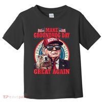 Funny Cool Trump Groundhog Make Groundhog Day Great Again Toddler T-Shirt thumb 0