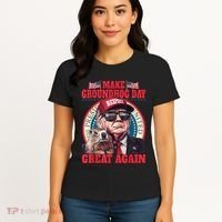 Funny Cool Trump Groundhog Make Groundhog Day Great Again Women's T-Shirt thumb 4