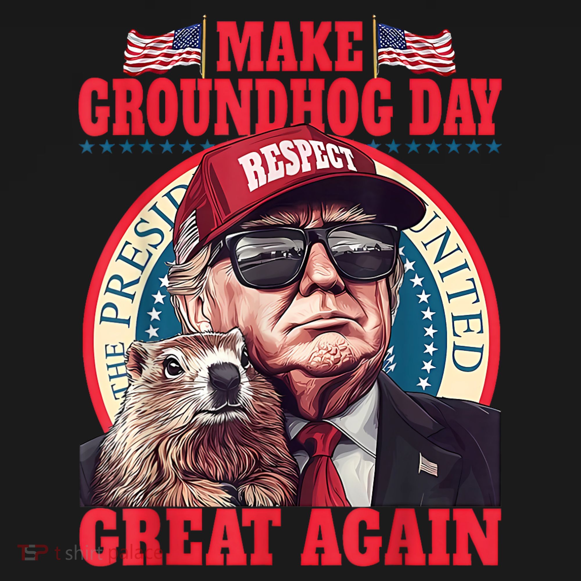 Funny Cool Trump Groundhog Make Groundhog Day Great Again Women's T-Shirt