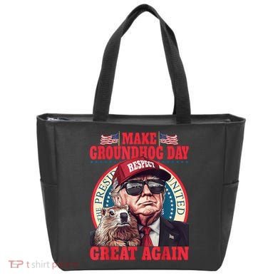 Funny Cool Trump Groundhog Make Groundhog Day Great Again Tote Bag