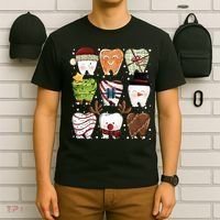 Funny Christmas Teeth Dental Dentist Santa Reindeer Snowman Gingerbread T-Shirt thumb 6