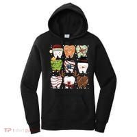 Funny Christmas Teeth Dental Dentist Santa Reindeer Snowman Gingerbread Women's Hoodie thumb 0