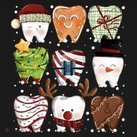 Funny Christmas Teeth Dental Dentist Santa Reindeer Snowman Gingerbread Mousepad thumb 1