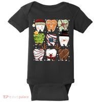 Funny Christmas Teeth Dental Dentist Santa Reindeer Snowman Gingerbread Baby Bodysuit thumb 0