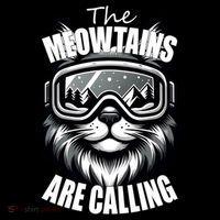 Funny Cat The Meowtains Are Calling Snowboard Ski Lover Coffee Mug thumb 5