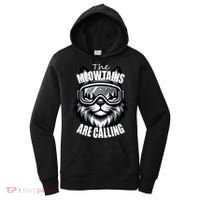 Funny Cat The Meowtains Are Calling Snowboard Ski Lover Women's Hoodie thumb 0