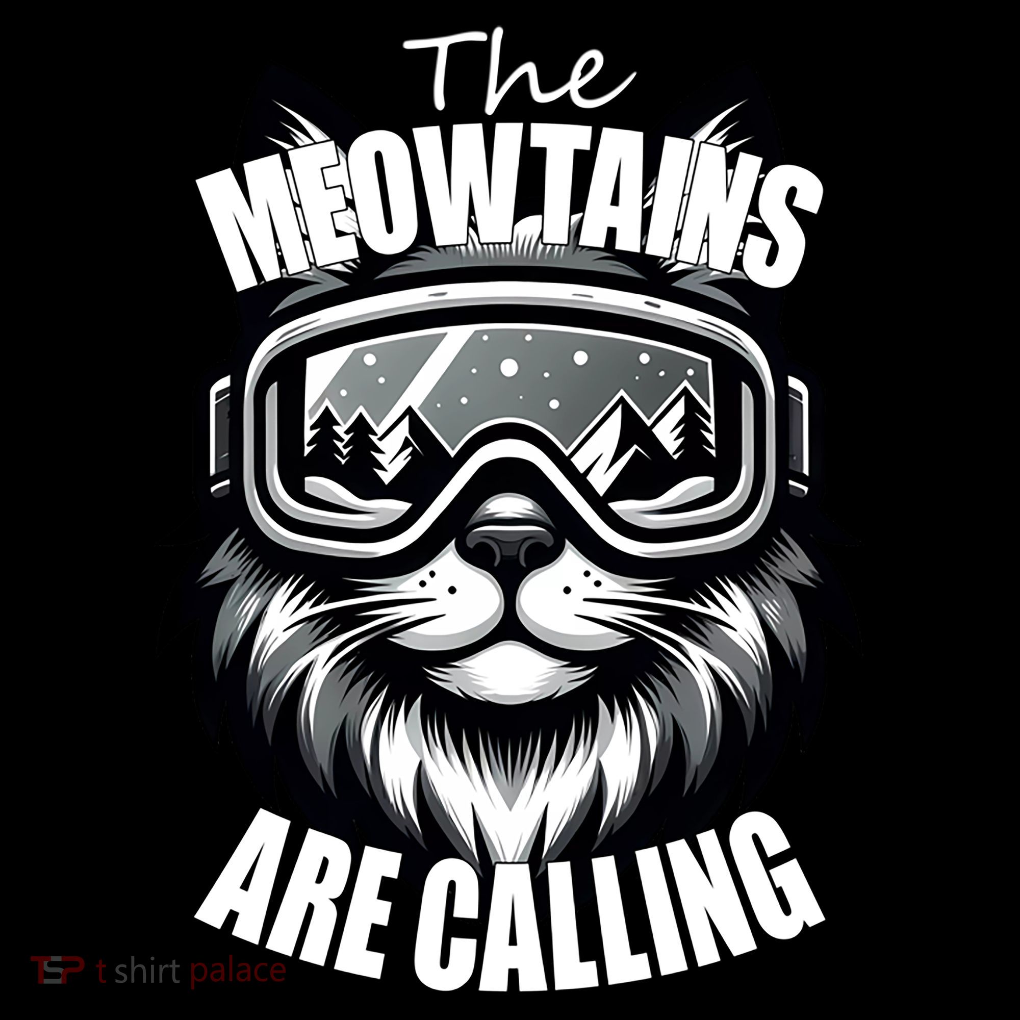 Funny Cat The Meowtains Are Calling Snowboard Ski Lover Women's Hoodie