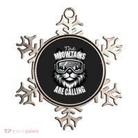 Funny Cat The Meowtains Are Calling Snowboard Ski Lover Ornament thumb 0