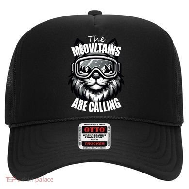 Funny Cat The Meowtains Are Calling Snowboard Ski Lover Hat
