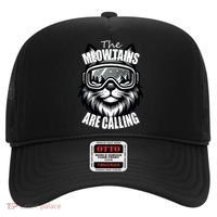 Funny Cat The Meowtains Are Calling Snowboard Ski Lover Hat thumb 0