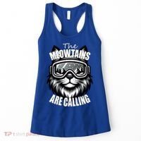 Funny Cat The Meowtains Are Calling Snowboard Ski Lover Women's Tank Top thumb 0