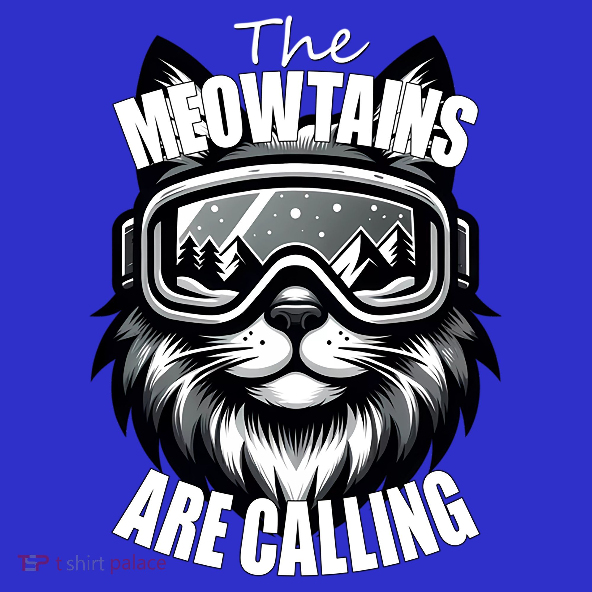 Funny Cat The Meowtains Are Calling Snowboard Ski Lover Women's Tank Top