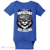 Funny Cat The Meowtains Are Calling Snowboard Ski Lover Baby Bodysuit thumb 0