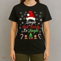 Funny Christmas Tree Single Ready To Jingle Christmas Jingle Xmas Holiday Gift T-Shirt thumb 4