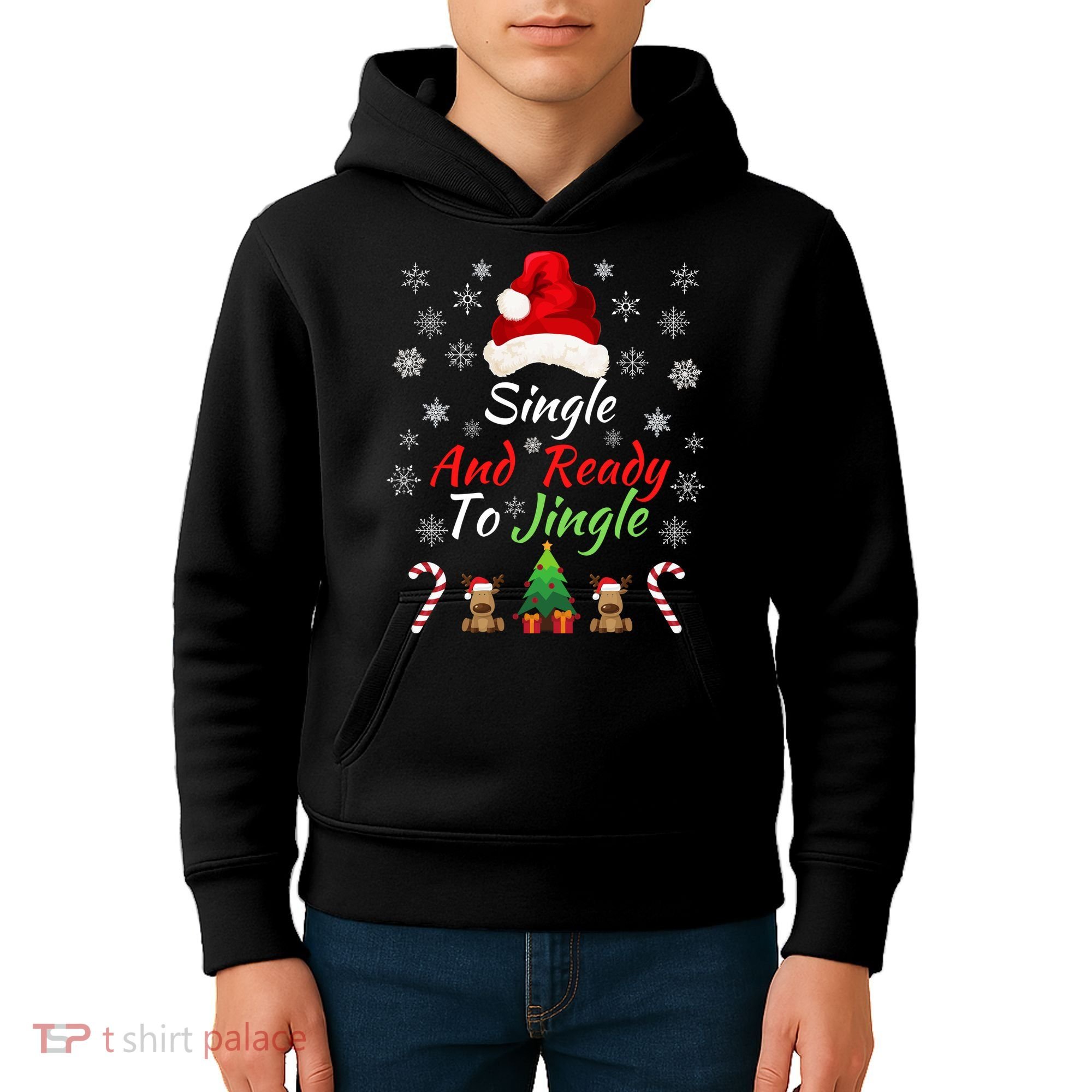 Funny Christmas Tree Single Ready To Jingle Christmas Jingle Xmas Holiday Gift Kids Hoodie
