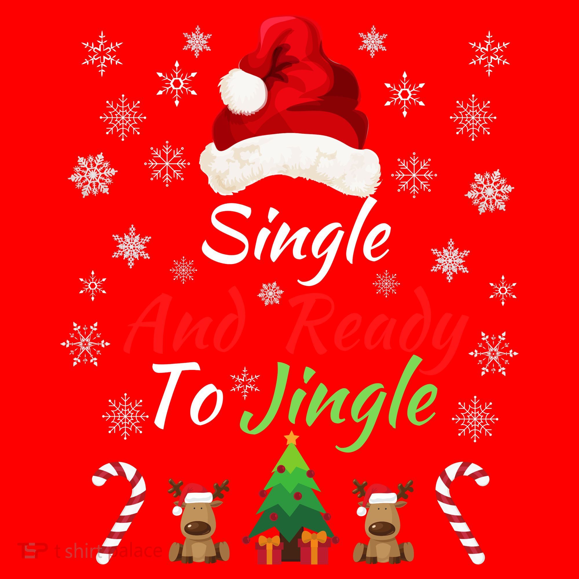 Funny Christmas Tree Single Ready To Jingle Christmas Jingle Xmas Holiday Gift Santa Hat