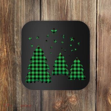 Festive Christmas Trees Pattern Coaster