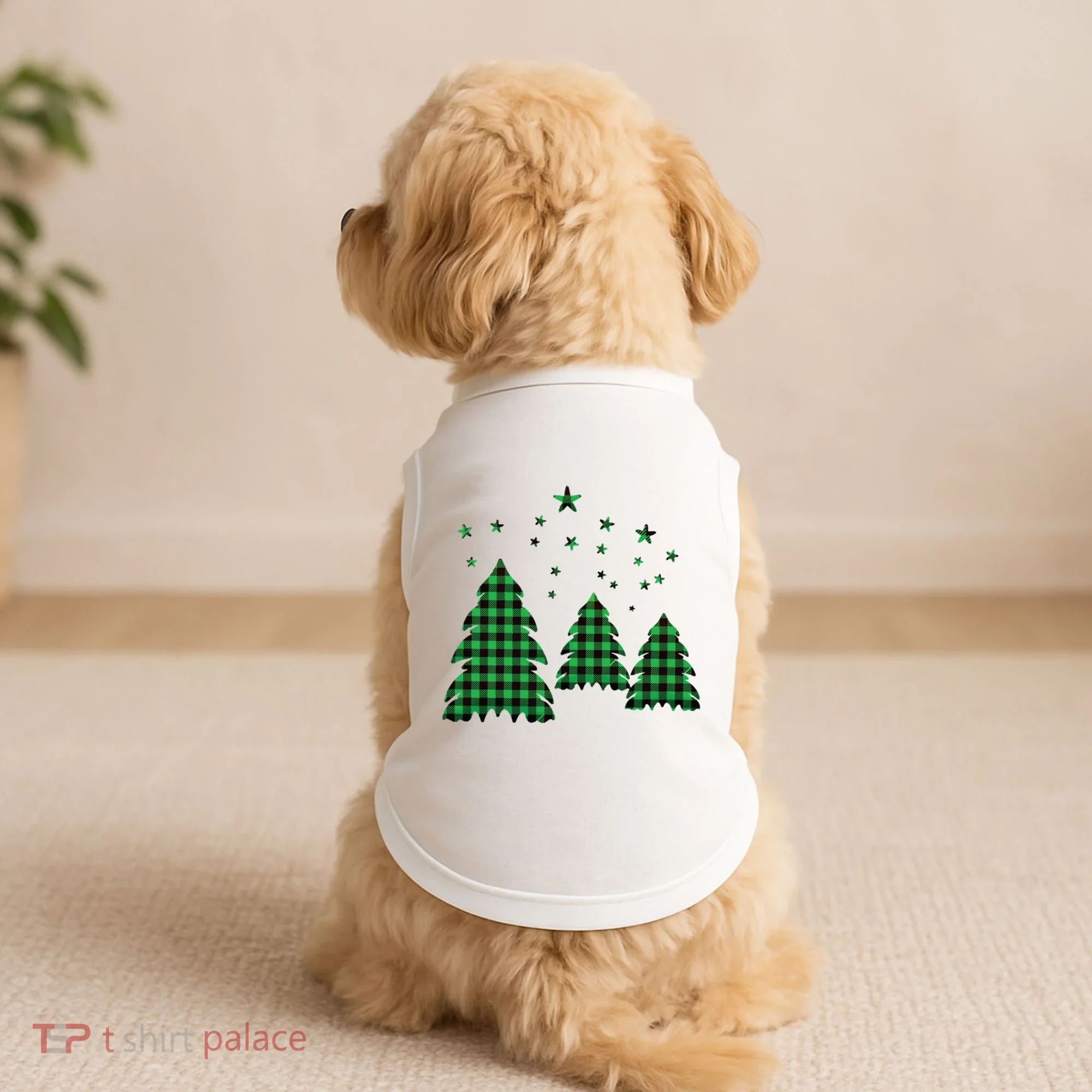 Festive Christmas Trees Pattern Doggie Tank