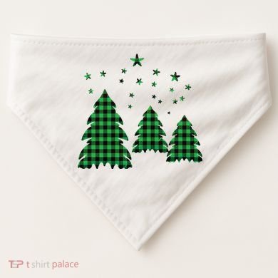 Festive Christmas Trees Pattern USA-Made Doggie Bandana