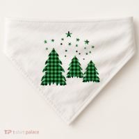 Festive Christmas Trees Pattern USA-Made Doggie Bandana thumb 0