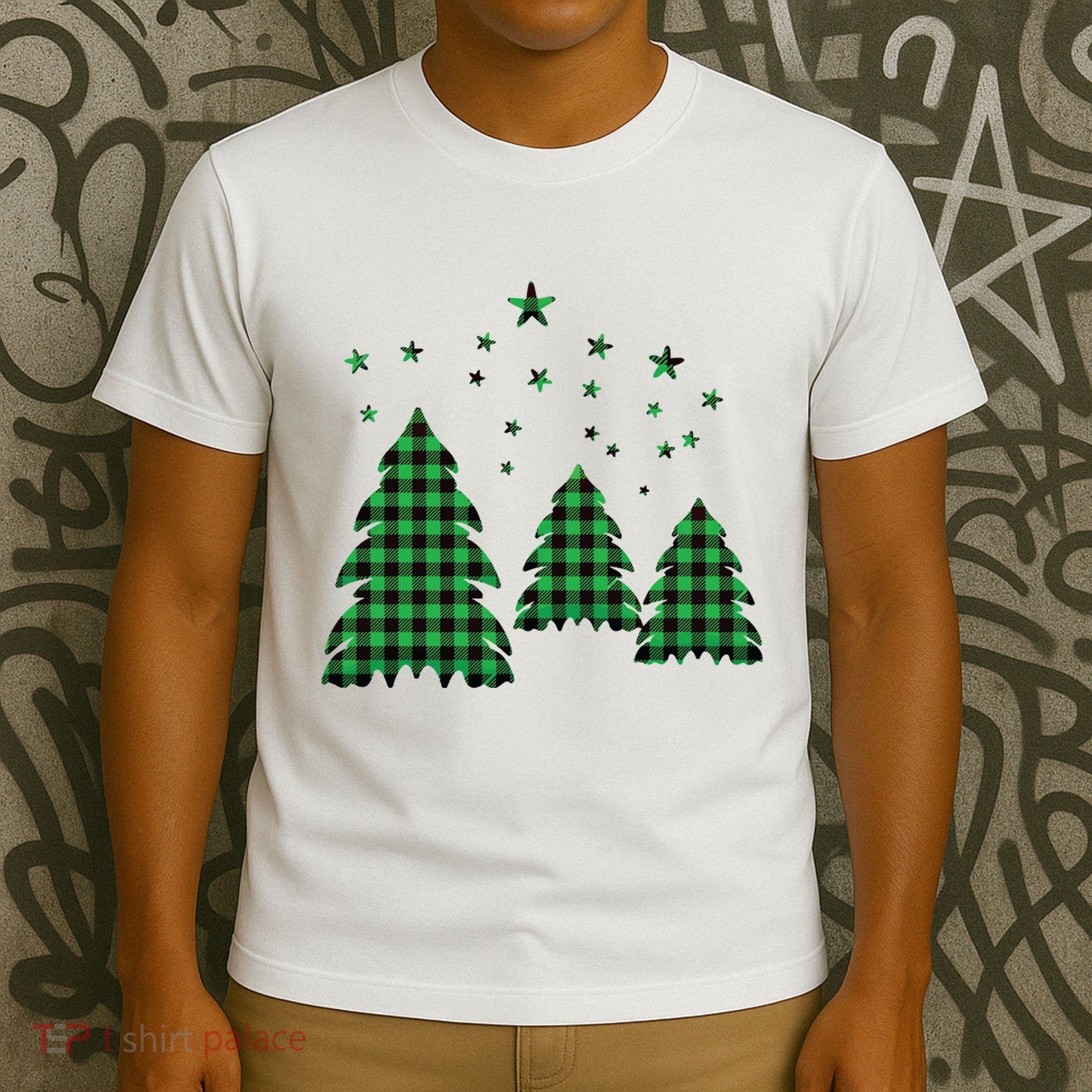 Festive Christmas Trees Pattern T-Shirt