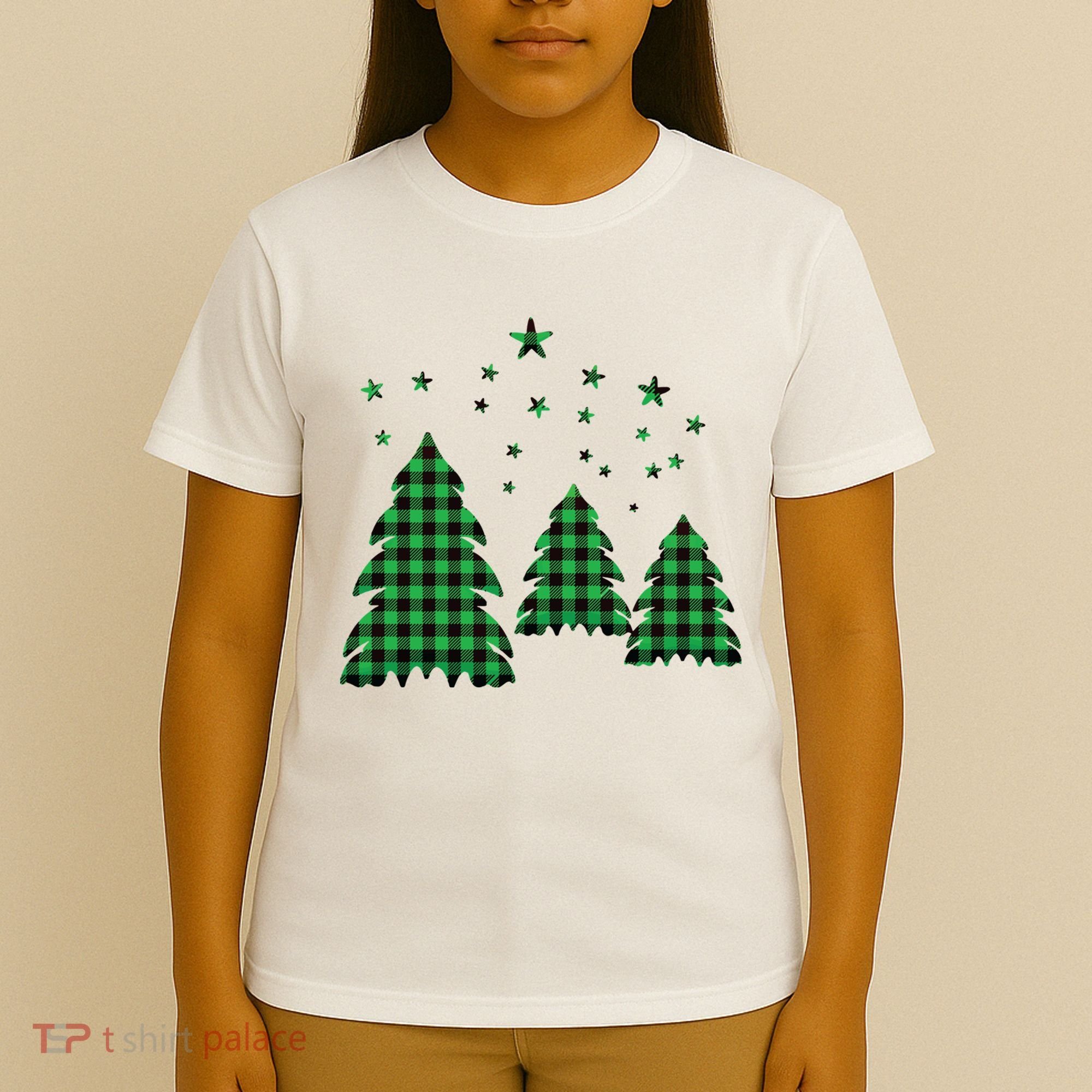 Festive Christmas Trees Pattern T-Shirt
