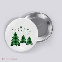 Festive Christmas Trees Pattern Button thumb 0