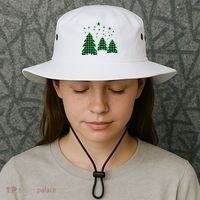 Festive Christmas Trees Pattern Bucket Hat thumb 3